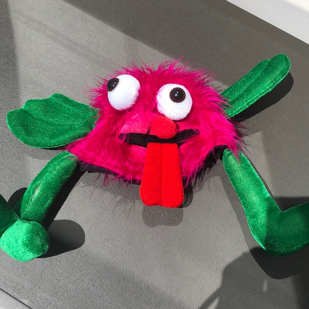 Funny silly Hat pink n green crazy hat